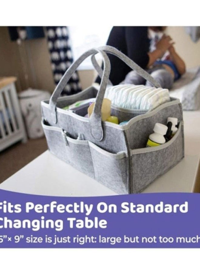 LO.BABY.VE Foldable, Portable Printed Baby Diaper Caddy Storage Organizers - Grey - Image 3